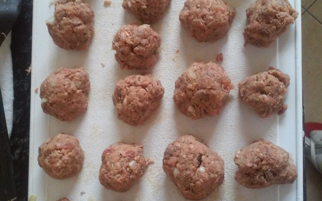 Almôndegas de carne de músculo