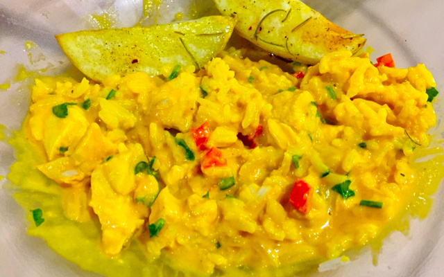 Frango com moranga na panela de pressão