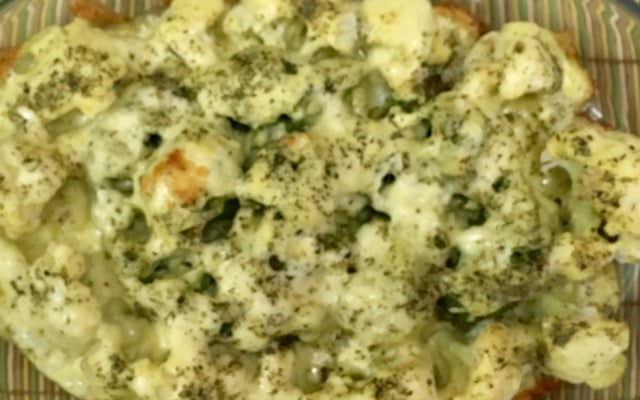 Couve-flor e brócolis gratinados