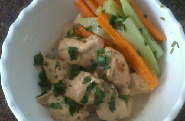 Frango ao coco e abobrinha