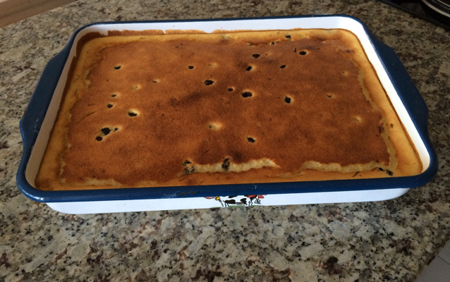 Torta de ricota com passas