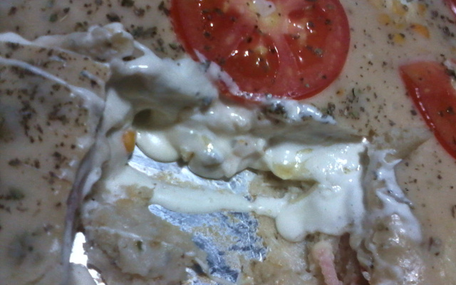 Torta de queijo, presunto e frango