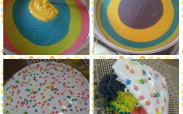 Bolo arco-íris