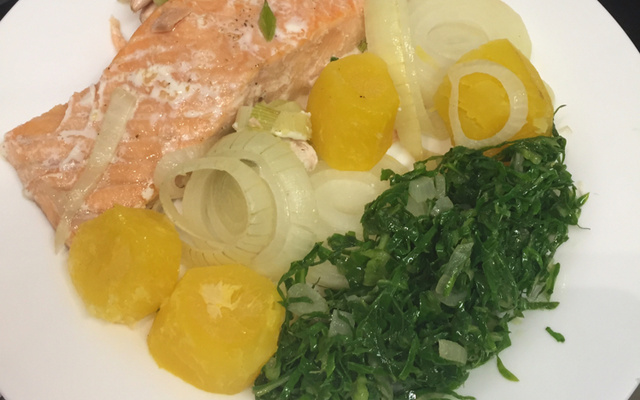 Posta de filé de salmão à Santa Teresa