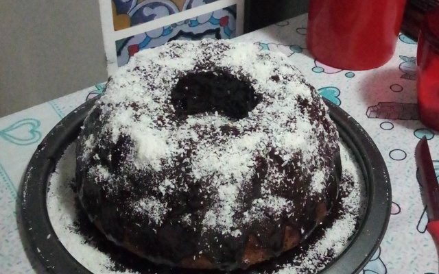 Bolo nega maluca de liquidificador