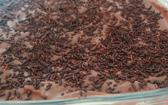 Pavê de panetone de chocolate