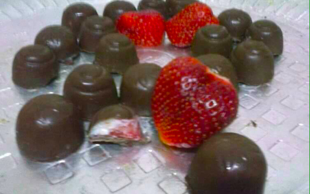 Bombom caseiro de morango