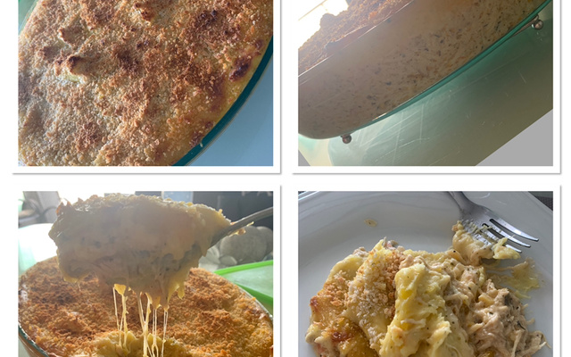 Escondidinho de frango (com purê de mandioquinha)