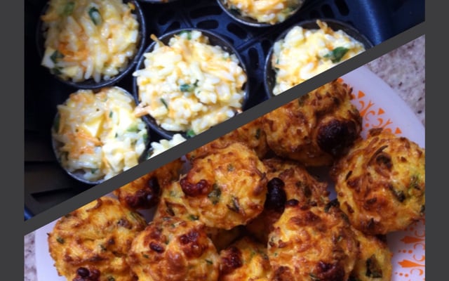 Bolinho de arroz na airfryer