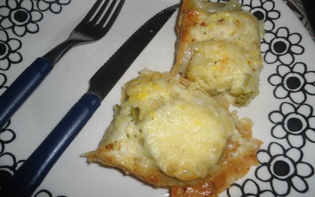 Lasanha de abobrinha com queijo gratinada (sensacional)
