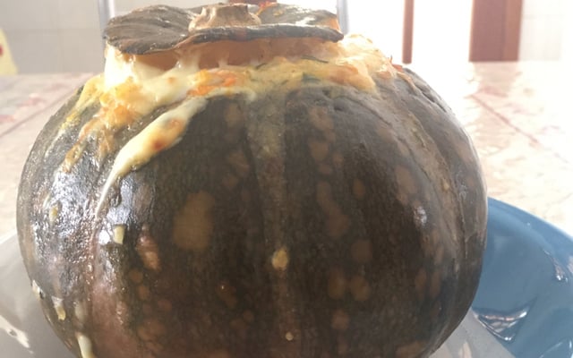 Moranga recheada com camarão da Vovó Mary