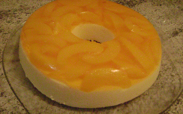 Sobremesa deliciosa de pêssego