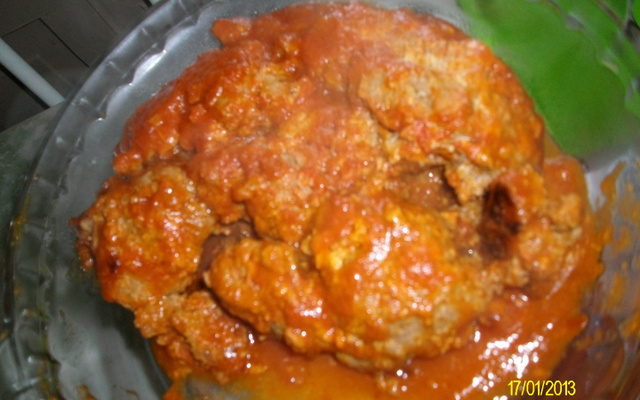 Bolo de carne na panela de pressão