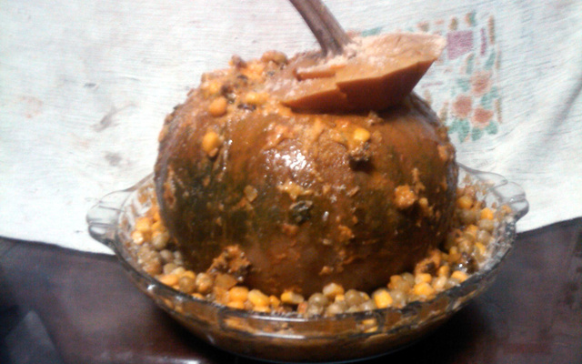 Abóbora recheada nordestina mesmo