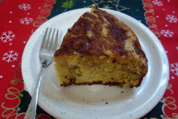 Bolo de fubá com banana