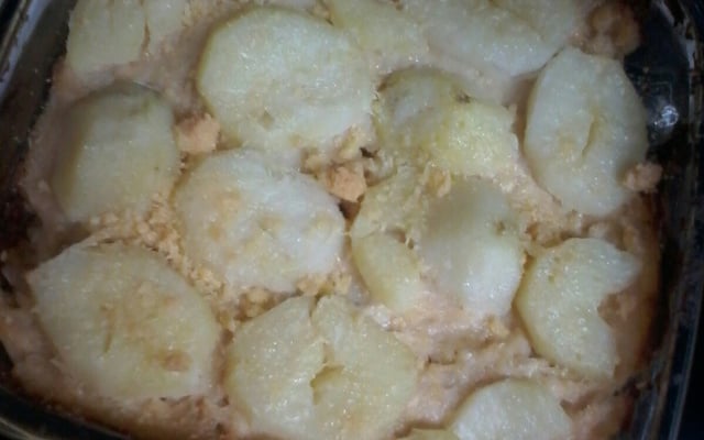 Batata com frango no forno