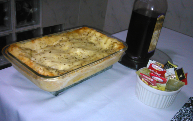 Lasanha de frango e queijo