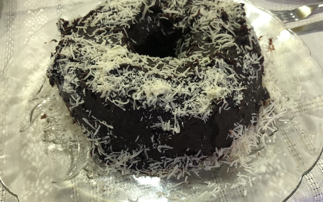 Bolo nega maluca de liquidificador