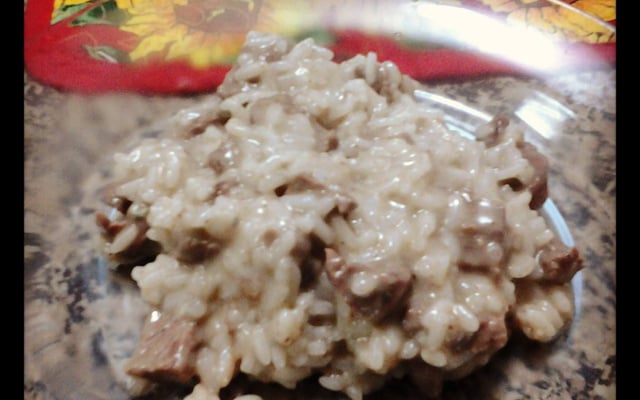 Risoto de filé mignon com queijo gorgonzola