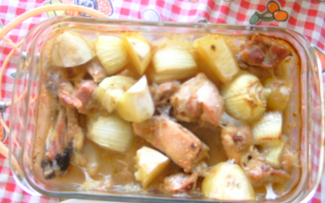 Frango ao creme de cebola