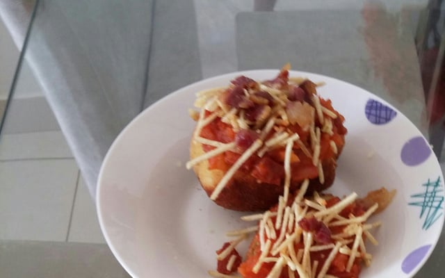 Batata recheada e crocante