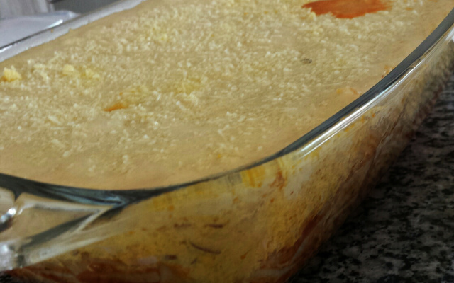 Conchiglione recheado com presunto, queijo e catupiry