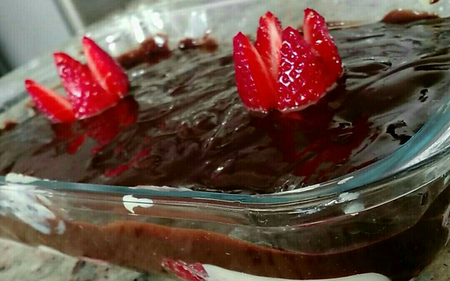 Bombom aberto de morango