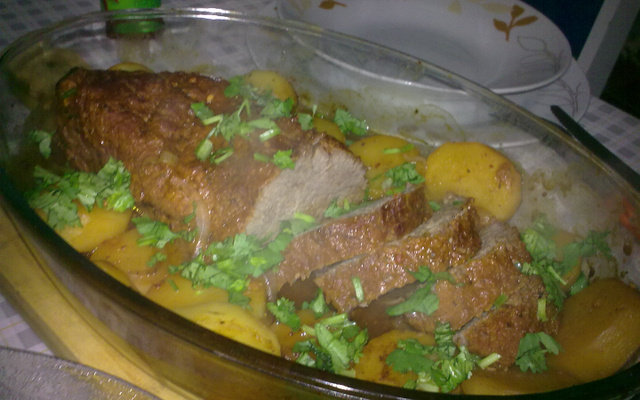 Maminha assada com batatas