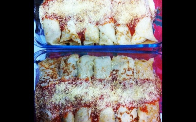 Panqueca de frango com catupiry