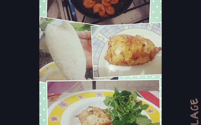 Lula frita recheada com camarão e catupiry