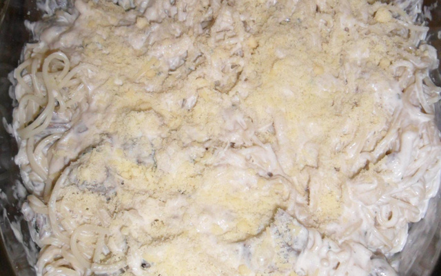 Massa ao Molho de Philadelphia com Tiras de Alcatra