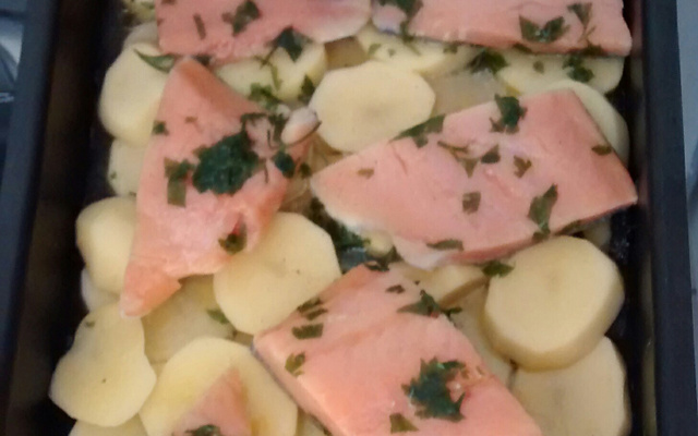 Salmão com batata
