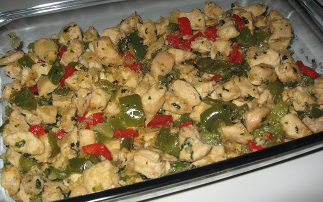 Picadinho de frango com pimentão