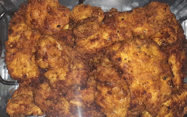 Frango empanado com creme de leite