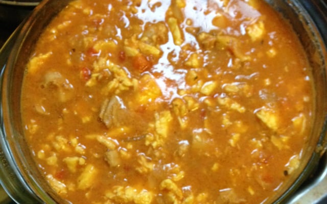 Frango assado com leite de coco