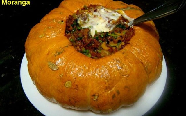 Carne seca na moranga com catupiry