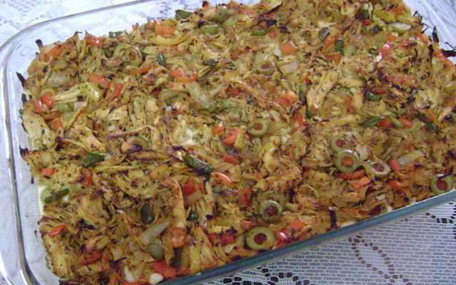 Torta colorida de frango