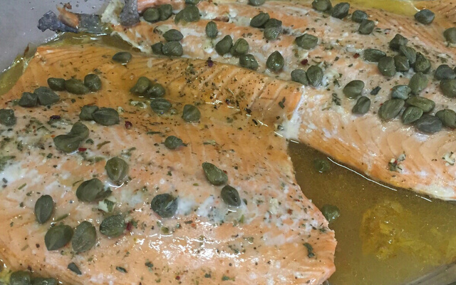 Salmão com Alcaparas