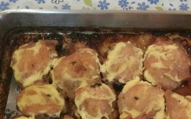Sobrecoxa de frango na mostarda