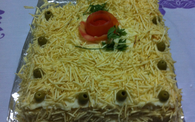 Bolo salgado de pão de forma