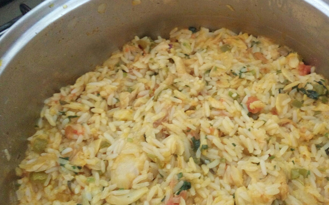 Arroz com bacalhau