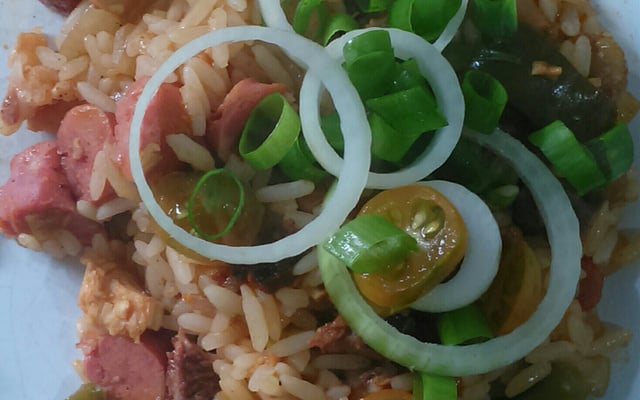 Arroz carreteiro de churrasco