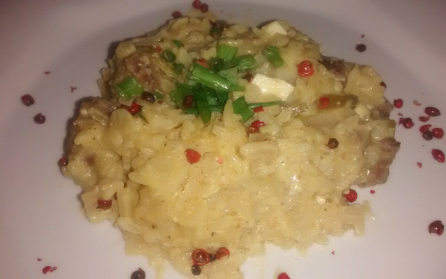 Risoto de filé mignon e mostarda