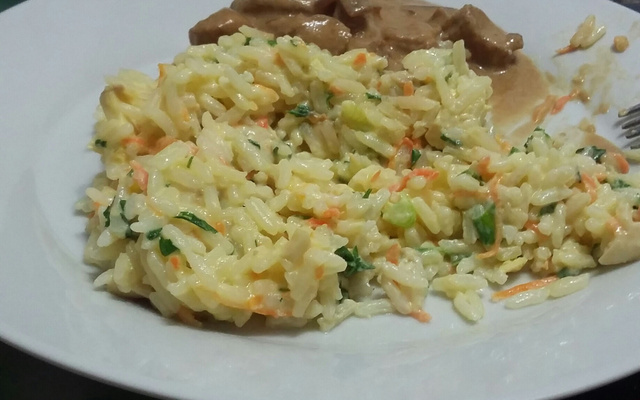 Risoto de champignon com arroz normal
