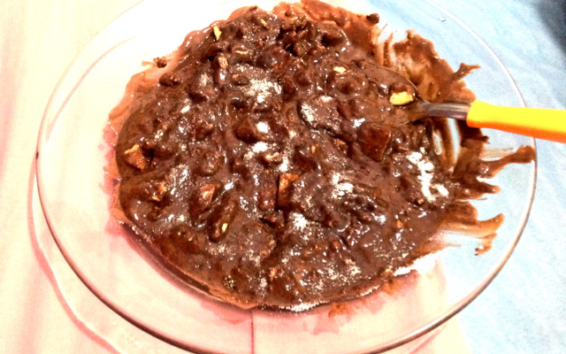 Palha italiana com creme de leite