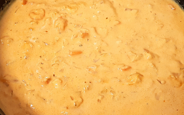 Estrogonofe de camarão