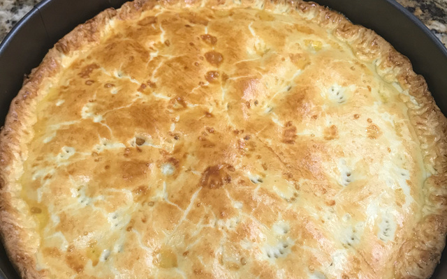 Torta de palmito com requeijão