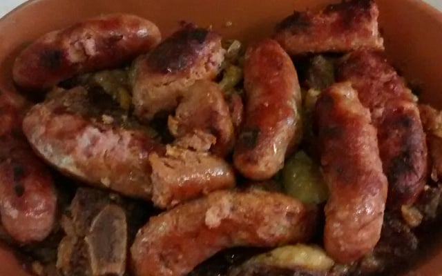 Costela na pressão com lingüiça