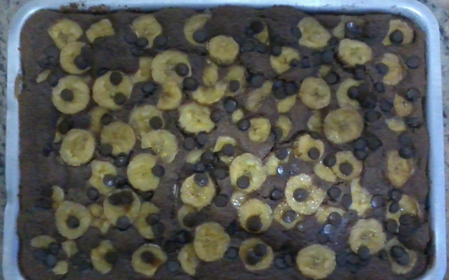 Bolo de Banana com Chocolate