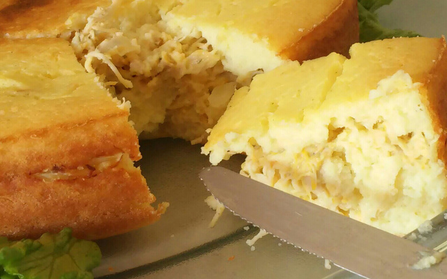 Torta diferente com massa de sobras de arroz
